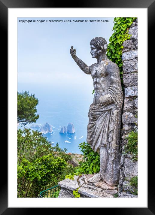 Watching over the Bay of Naples, Island of Capri Framed Mounted Print by Angus McComiskey