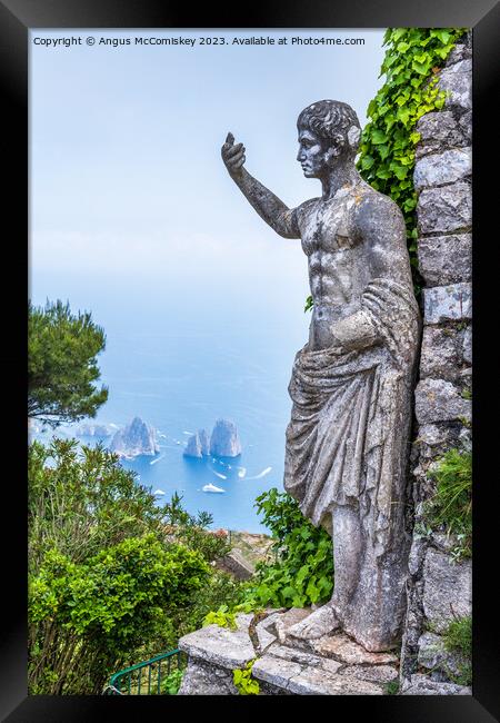 Watching over the Bay of Naples, Island of Capri Framed Print by Angus McComiskey