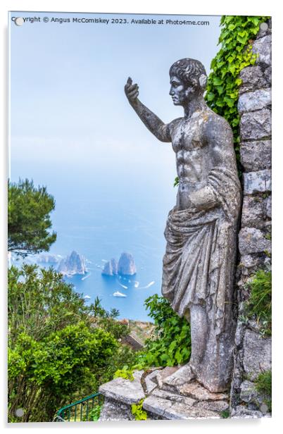 Watching over the Bay of Naples, Island of Capri Acrylic by Angus McComiskey