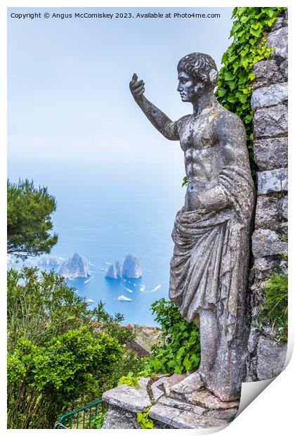 Watching over the Bay of Naples, Island of Capri Print by Angus McComiskey