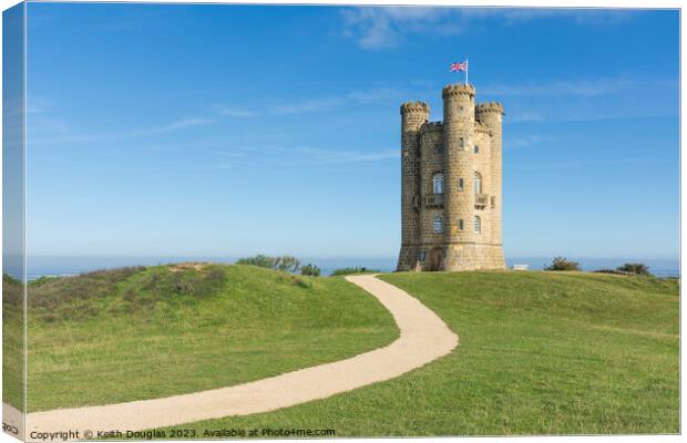 Broadway Tower - a landmark in the Cotswolds Canvas Print by Keith Douglas