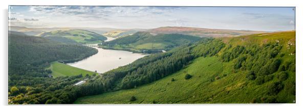 Ladybower Reservoir and Dam Panorama Acrylic by Apollo Aerial Photography