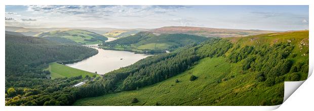 Ladybower Reservoir and Dam Panorama Print by Apollo Aerial Photography