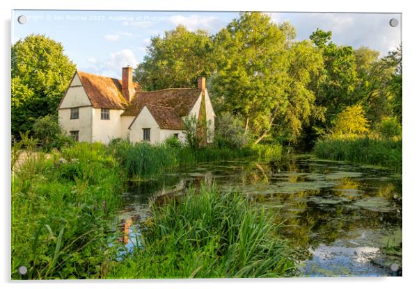 Willy Lott's House cottage, Flatford Mill Acrylic by Ian Murray