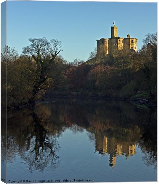 Warkworth Castle Reflection Canvas Print by David Pringle