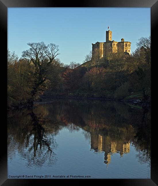 Warkworth Castle Reflection Framed Print by David Pringle