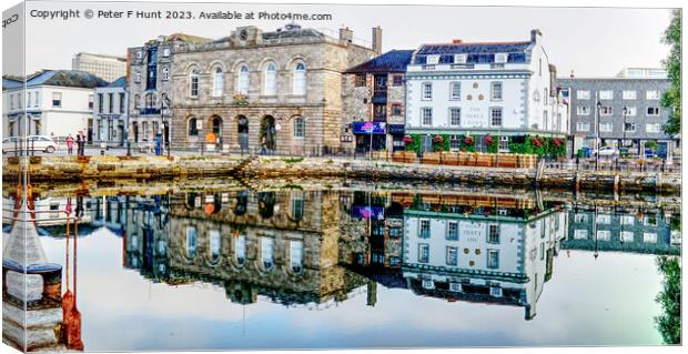 Reflections At The Barbican Plymouth Canvas Print by Peter F Hunt