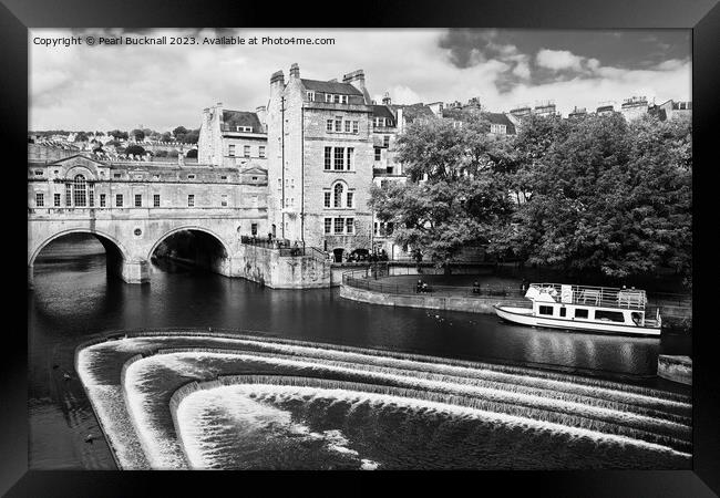 Pulteney Bridge Bath Somerset Black and White Framed Print by Pearl Bucknall