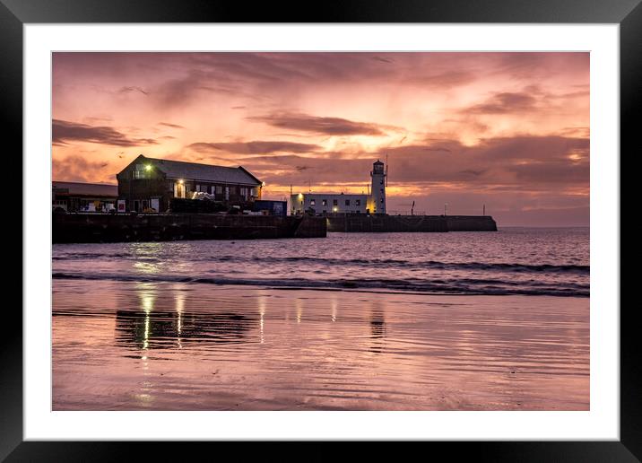 Scarborough Lighthouse Pre Sunrise Framed Mounted Print by Steve Smith
