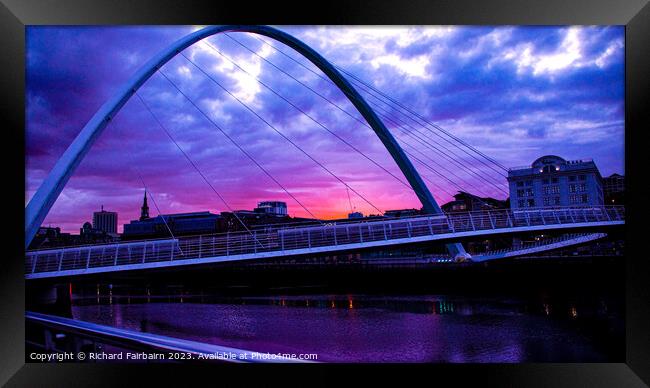 Gateshead Millennium Bridge Framed Print by Richard Fairbairn