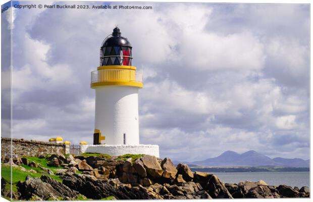 Lighthouse on Isle of Islay Canvas Print by Pearl Bucknall
