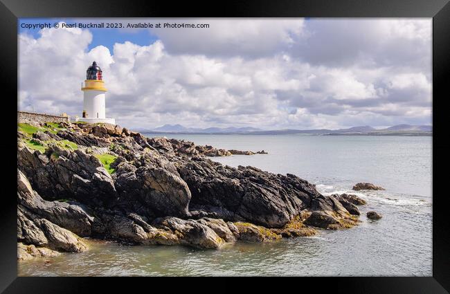 Loch Indaal Lighthouse on Islay Scotland Framed Print by Pearl Bucknall