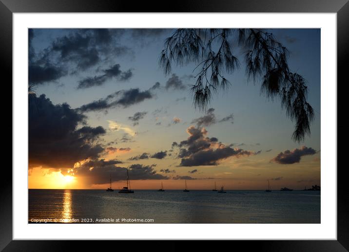 Sunset at Jaws Beach - Clifton Bay - Bahamas Framed Mounted Print by Bob Allen