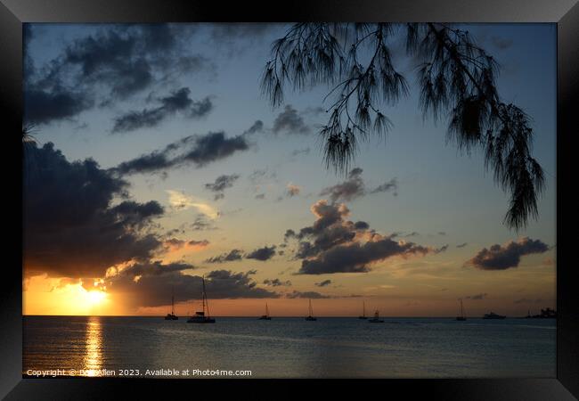 Sunset at Jaws Beach - Clifton Bay - Bahamas Framed Print by Bob Allen