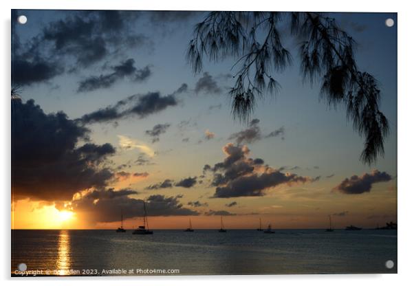 Sunset at Jaws Beach - Clifton Bay - Bahamas Acrylic by Bob Allen