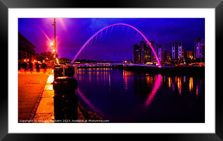 Gateshead Millennium Bridge Framed Mounted Print by Richard Fairbairn