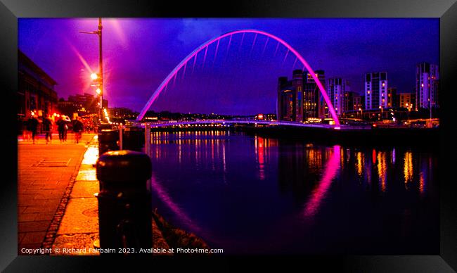 Gateshead Millennium Bridge Framed Print by Richard Fairbairn