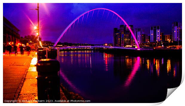 Gateshead Millennium Bridge Print by Richard Fairbairn