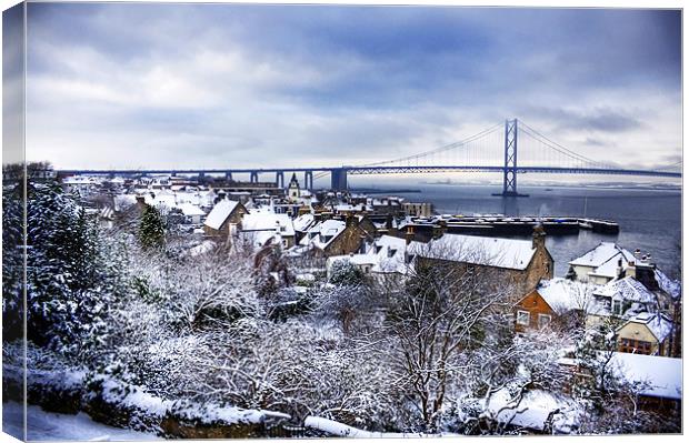 South Queensferry in the Snow Canvas Print by Tom Gomez