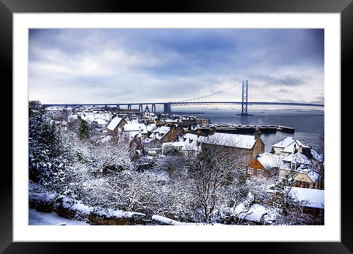 South Queensferry in the Snow Framed Mounted Print by Tom Gomez