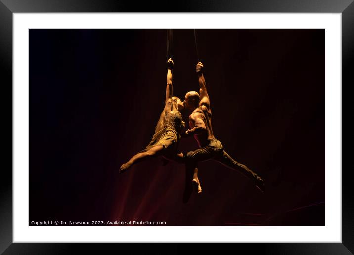 Circus Extreme Arial Duo Framed Mounted Print by Jim Newsome