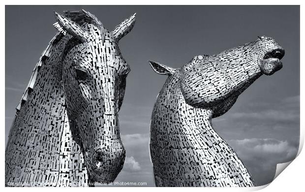 Scotland's Iconic Kelpies: Awe-Inspiring Monuments Print by Tom McPherson