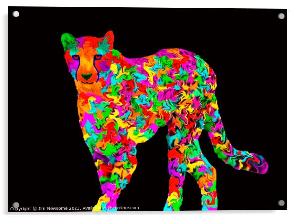 Multi coloured Cheetah Acrylic by Jim Newsome