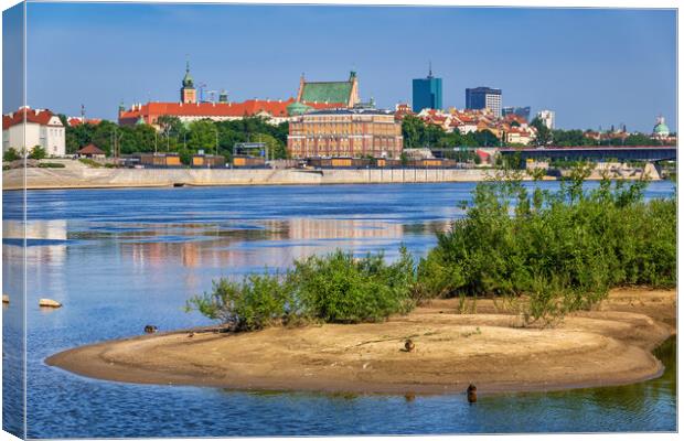River View Of Warsaw City In Poland Canvas Print by Artur Bogacki