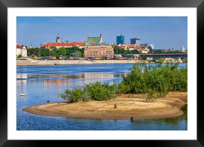 River View Of Warsaw City In Poland Framed Mounted Print by Artur Bogacki
