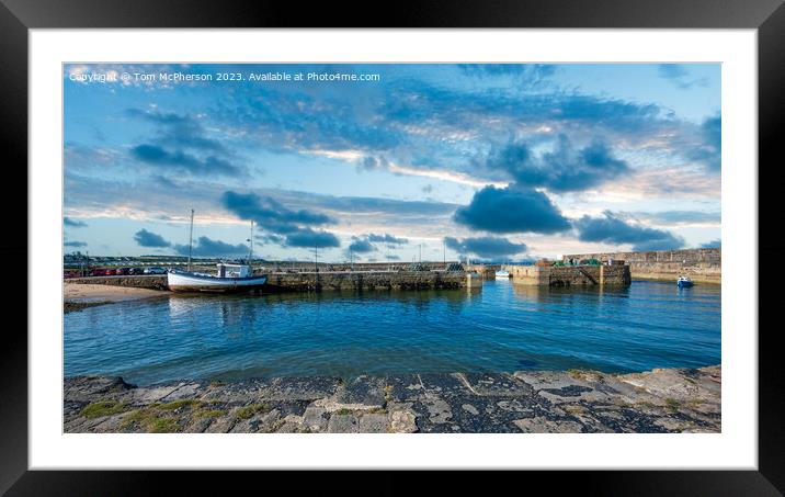 'Hercules at Rest in Hopeman Harbour' Framed Mounted Print by Tom McPherson