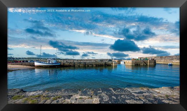 'Hercules at Rest in Hopeman Harbour' Framed Print by Tom McPherson