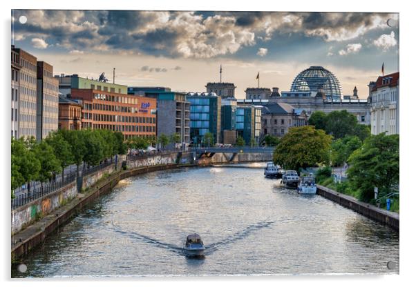 Berlin City Center River View Skyline Acrylic by Artur Bogacki