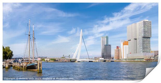 On the banks of the Nieuwe Maas in Rotterdam | Panorama Print by Melanie Viola