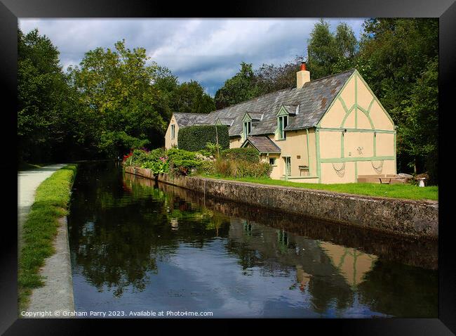 Charming Canal-side Penddol Cottage Framed Print by Graham Parry