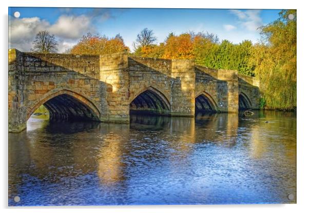 Bakewell Bridge and River Wye   Acrylic by Darren Galpin