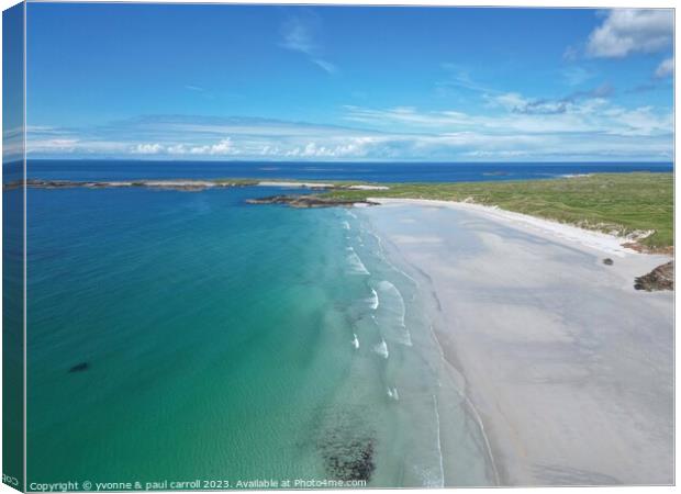 Breath-Taking Aerial View: Tiree's Sand Oasis Canvas Print by yvonne & paul carroll