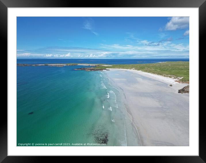 Breath-Taking Aerial View: Tiree's Sand Oasis Framed Mounted Print by yvonne & paul carroll