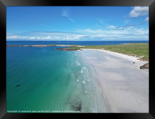 Breath-Taking Aerial View: Tiree's Sand Oasis Framed Print by yvonne & paul carroll