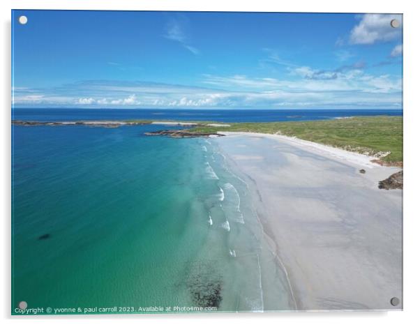 Breath-Taking Aerial View: Tiree's Sand Oasis Acrylic by yvonne & paul carroll