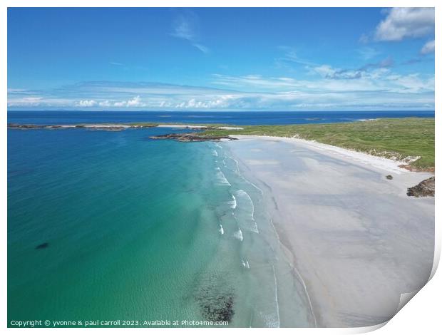 Breath-Taking Aerial View: Tiree's Sand Oasis Print by yvonne & paul carroll