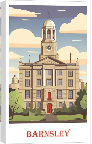 Barnsley Travel Poster Canvas Print by Steve Smith