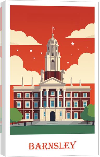 Barnsley Travel Poster Canvas Print by Steve Smith