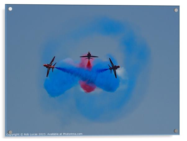 Red Arrow's masters of formation, display dexterity in the sky's above the English Channel Acrylic by Rob Lucas