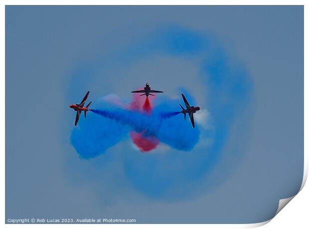 Red Arrow's masters of formation, display dexterity in the sky's above the English Channel Print by Rob Lucas