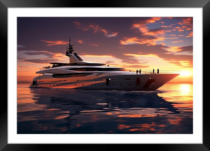 Super Yacht  Framed Mounted Print by CC Designs