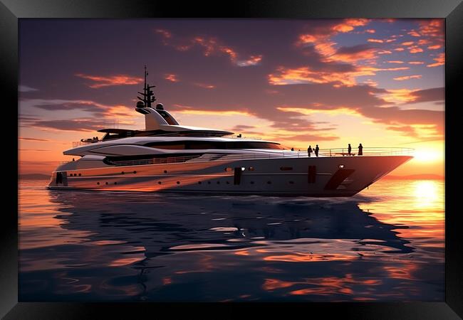 Super Yacht  Framed Print by CC Designs
