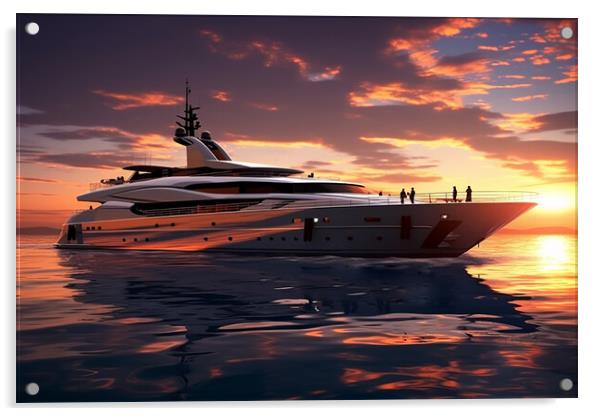 Super Yacht  Acrylic by CC Designs