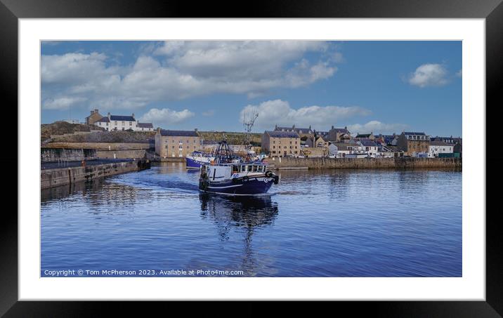 Evocative Departure from Burghead Harbour Framed Mounted Print by Tom McPherson
