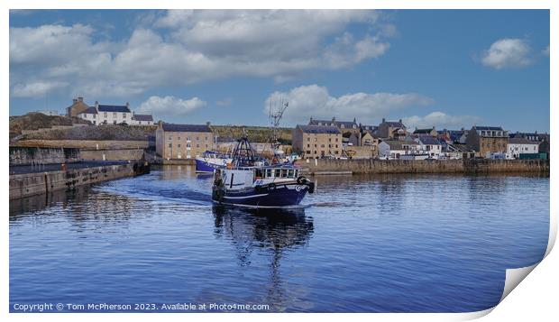 Evocative Departure from Burghead Harbour Print by Tom McPherson