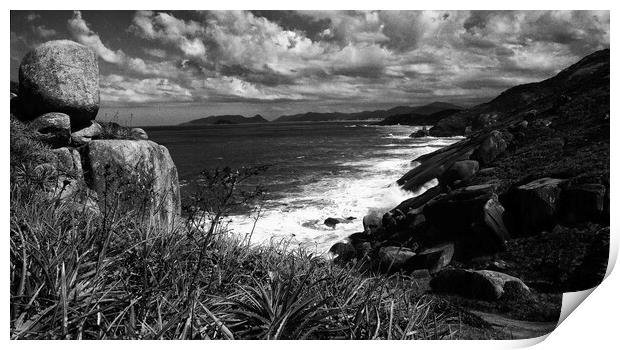 Stormy seas and clouds Print by Steve Painter